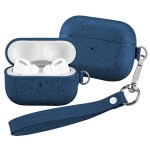 MOMAX Piękne Etui z Paskiem do AirPods Pro granatowe