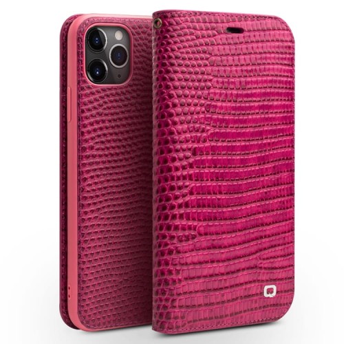 Skórzane Etui Pokrowiec QIALINO iPhone 11 Pro Max różowe