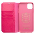 QIALINO Elegancki Skórzany Pokrowiec do iPhone 11 różowy