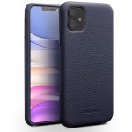 Skórzane Etui Plecki Obudowa QIALINO iPhone 11 granatowe