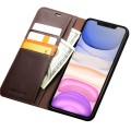 QIALINO Matowy Skórzany Pokrowiec do iPhone 11 brązowy