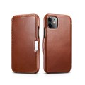 iCARER Skórzany Magnetyczny Pokrowiec iPhone 11 brązowy