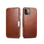 iCARER Skórzany Magnetyczny Pokrowiec iPhone 11 brązowy 
