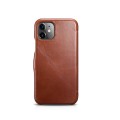 iCARER Skórzany Magnetyczny Pokrowiec iPhone 11 brązowy
