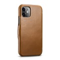iCARER Skórzany Magnetyczny Pokrowiec iPhone 11 brązowy jasny