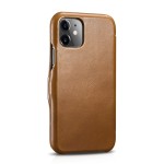 iCARER Skórzany Magnetyczny Pokrowiec iPhone 11 brązowy jasny