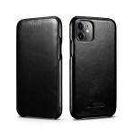 iCARER Skórzany Elegancki Pokrowiec iPhone 11 czarny 