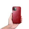 iCARER Skórzany Elegancki Pokrowiec iPhone 11 czerwony