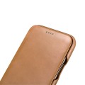 iCARER Skórzany Elegancki Pokrowiec iPhone 11 brązowy jasny