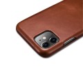 iCARER Skórzany Elegancki Pokrowiec iPhone 11 brązowy ciemny/czekoladowy