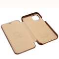 iCARER Skórzany Elegancki Pokrowiec iPhone 11 brązowy ciemny/czekoladowy