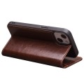 QIALINO Eleganckie Skórzane Etui do iPhone 13 Pro brązowe