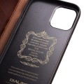 QIALINO Eleganckie Skórzane Etui do iPhone 13 Mini brązowe