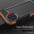 R-JUST Ramka Metalowo Drewniana Etui do iPhone 13
