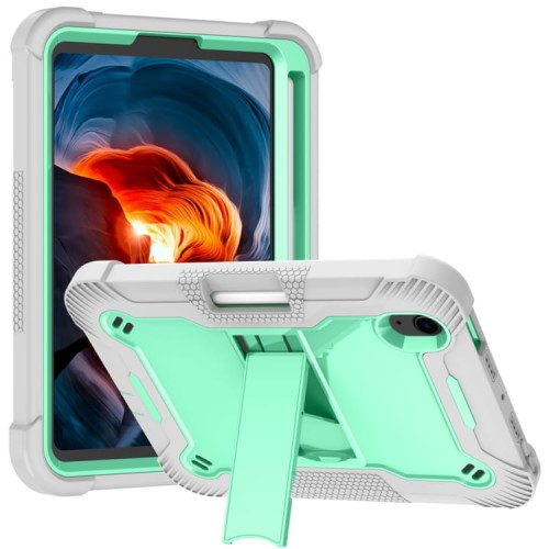 Shockproof Pancerne Etui Obudowa do iPad Mini 6 + SZKŁO 9H zielono-szare
