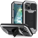 R-JUST Pancerne Etui Antywstrząsowe do iPhone 13 Mini srebrne
