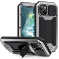 R-JUST Pancerne Etui Antywstrząsowe do iPhone 13 srebrne