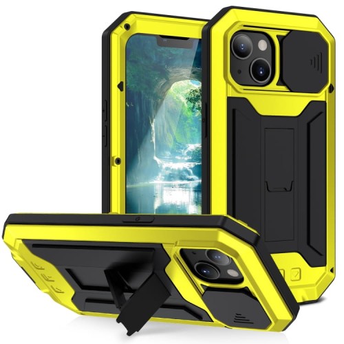 R-JUST Pancerne Etui Antywstrząsowe do iPhone 13 żółte