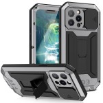 R-JUST Pancerne Etui Antywstrząsowe do iPhone 13 Pro Max srebrne