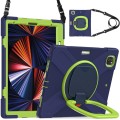 Shockproof Pancerne Etui z Paskiem do iPad Pro 12.9 2021/2020 niebiesko-zielone