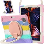 Shockproof  Pancerne Etui z Paskiem do iPad Pro 12.9 2021/2020 różowe
