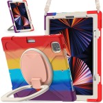 Shockproof  Pancerne Etui z Paskiem do iPad Pro 12.9 2021/2020 czerwone