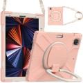 Shockproof Pancerne Etui z Paskiem do iPad Pro 12.9 2021/2020 złoty różowy