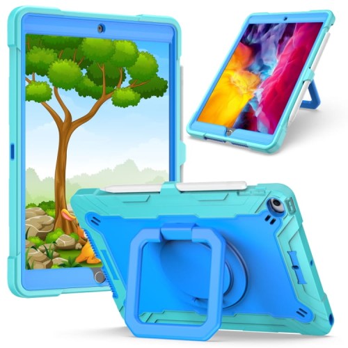 Shockproof Pancerne Etui dla Dzieci do iPad 10.2 7/8 /9 niebiesko-miętowe