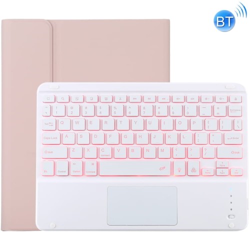 Różowe Etui Podświetlana Klawiatura Gładzik do iPad 10.2