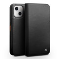 QIALINO Biznesowe Skórzane Etui do iPhone 13 czarne