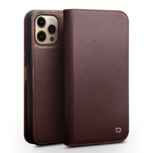 QIALINO Biznesowe Skórzane Etui do iPhone 13 Pro brązowe