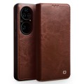 QIALINO Klasyczny Skórzany Pokrowiec Etui do Huawei P50 Pro brązowy