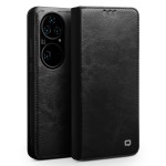 QIALINO Klasyczny Skórzany Pokrowiec Etui do Huawei P50 Pro czarny