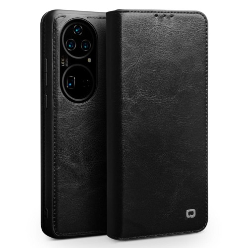 QIALINO Klasyczny Skórzany Pokrowiec Etui do Huawei P50 Pro czarny