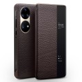 QIALINO Biznesowe Skórzane Etui do Huawei P50 Pro brązowe