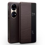 QIALINO Biznesowe Skórzane Etui do Huawei P50 Pro brązowe