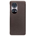QIALINO Biznesowe Skórzane Etui do Huawei P50 Pro brązowe
