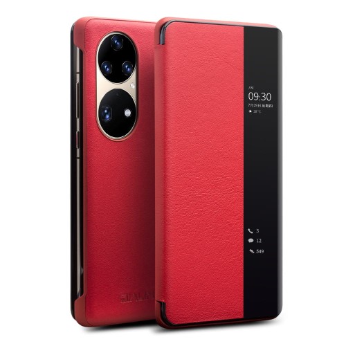QIALINO Biznesowe Skórzane Etui do Huawei P50 Pro czerwone