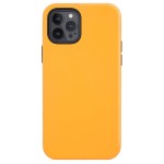 Skórzane Etui Plecki MagSafe do iPhone 12 Pro Max żółte