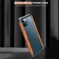 R-JUST Ramka Bumper Metal Drewno Etui do iPhone 12 Pro Max