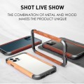 R-JUST Ramka Bumper Metal Drewno Etui do iPhone 12 Pro Max