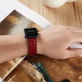 Skórzany Mocny Pasek do Apple Watch 42/44mm czerwony