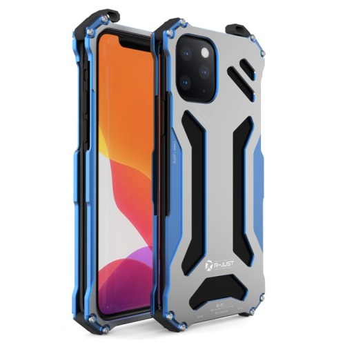 R-JUST Metalowa Obudowa Etui do iPhone 12 Mini niebieska
