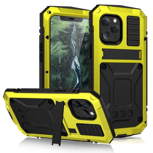 R-JUST Pancerne Etui Antywstrząsowe do iPhone 12 Pro Max żółte