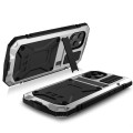 R-JUST Pancerne Etui Metal Szkło do iPhone 13 Mini srebrne
