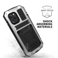 R-JUST Pancerne Etui Metal Szkło do iPhone 13 Mini srebrne