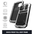 R-JUST Pancerne Etui Metal Szkło do iPhone 13 Mini srebrne