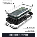 R-JUST Pancerne Etui Metal Szkło do iPhone 13 Mini srebrne