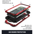 R-JUST Pancerne Etui Metal Szkło do iPhone 13 Mini czerwone