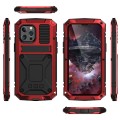 R-JUST Pancerne Etui Metal Szkło do iPhone 13 czerwone
